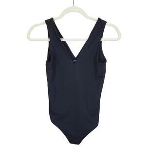 Abercrombie & Fitch Soft Collection Black V-Neck Thong Bodysuit Small